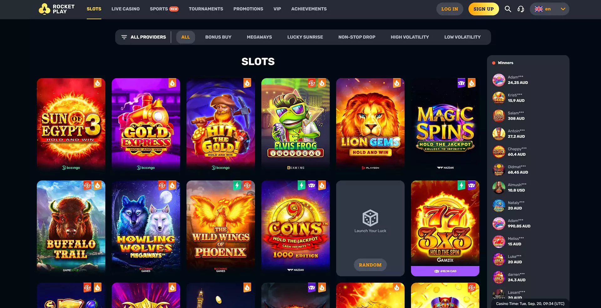 Screenshot of The Rocket PLay Casino Slots