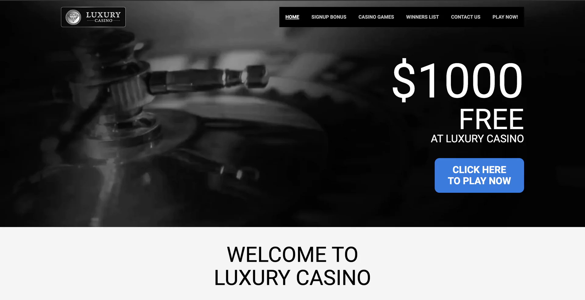 Main page at Luxury Casino