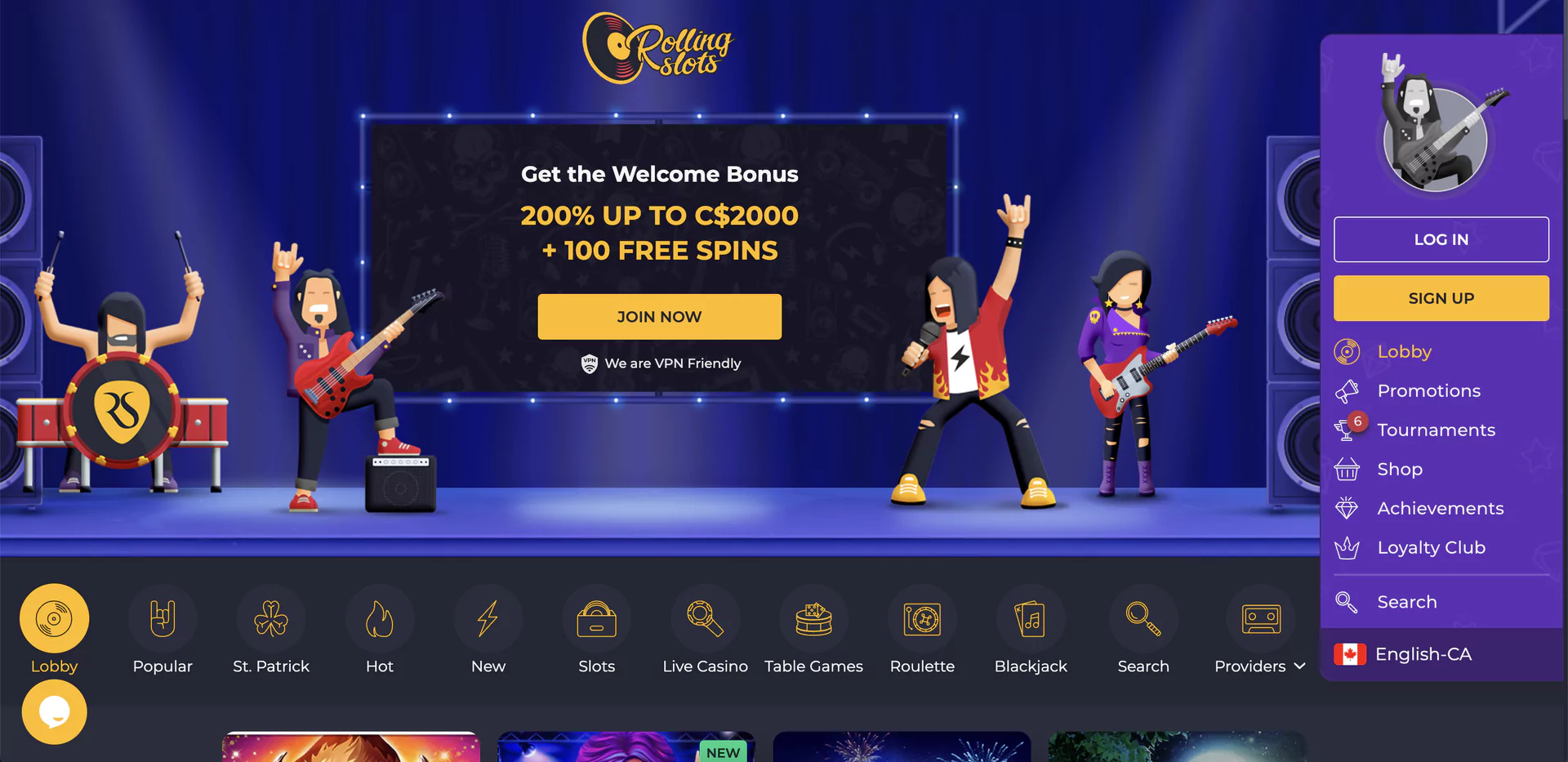 Rolling Stones casino Main Page