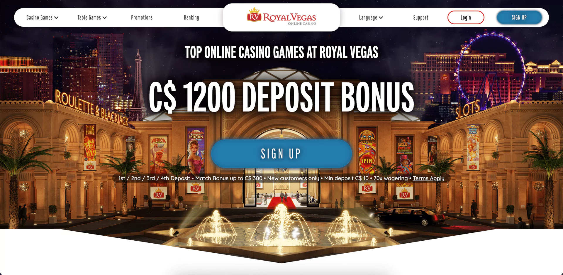 Bonuses at Royal Vegas Casino