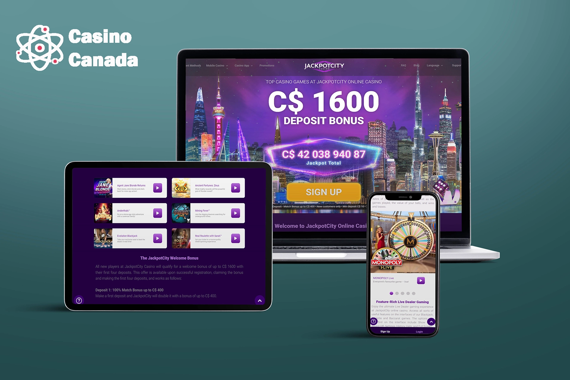 Jackpot City Casino review by Sts Canada Casinos