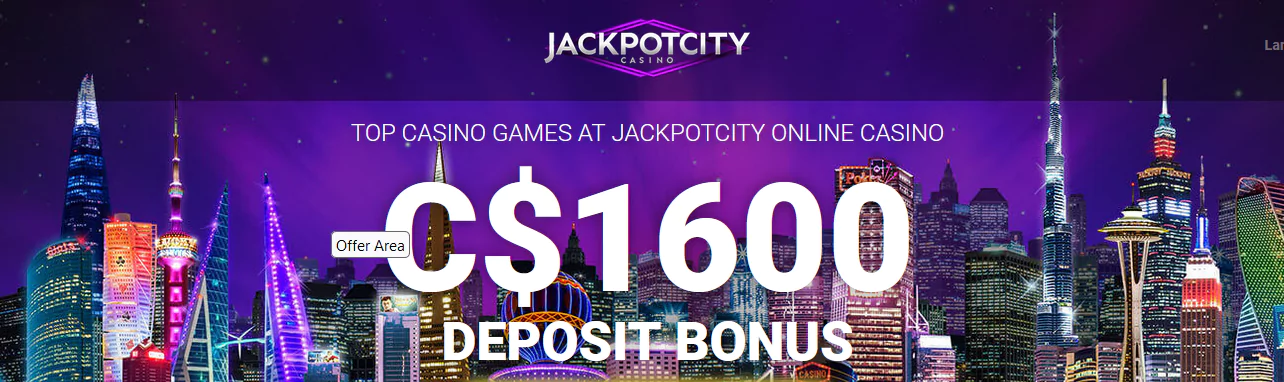 Screenshot of JackpotCity Casino's main page