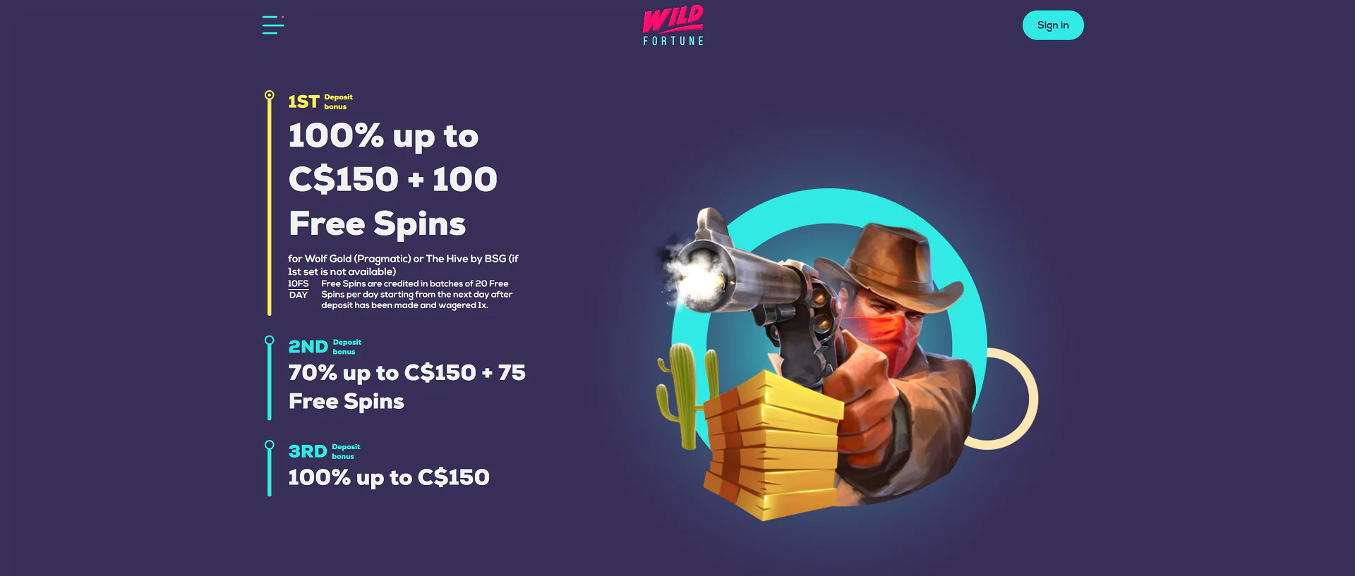 Screenshot of the Wild Fortune Bonuses