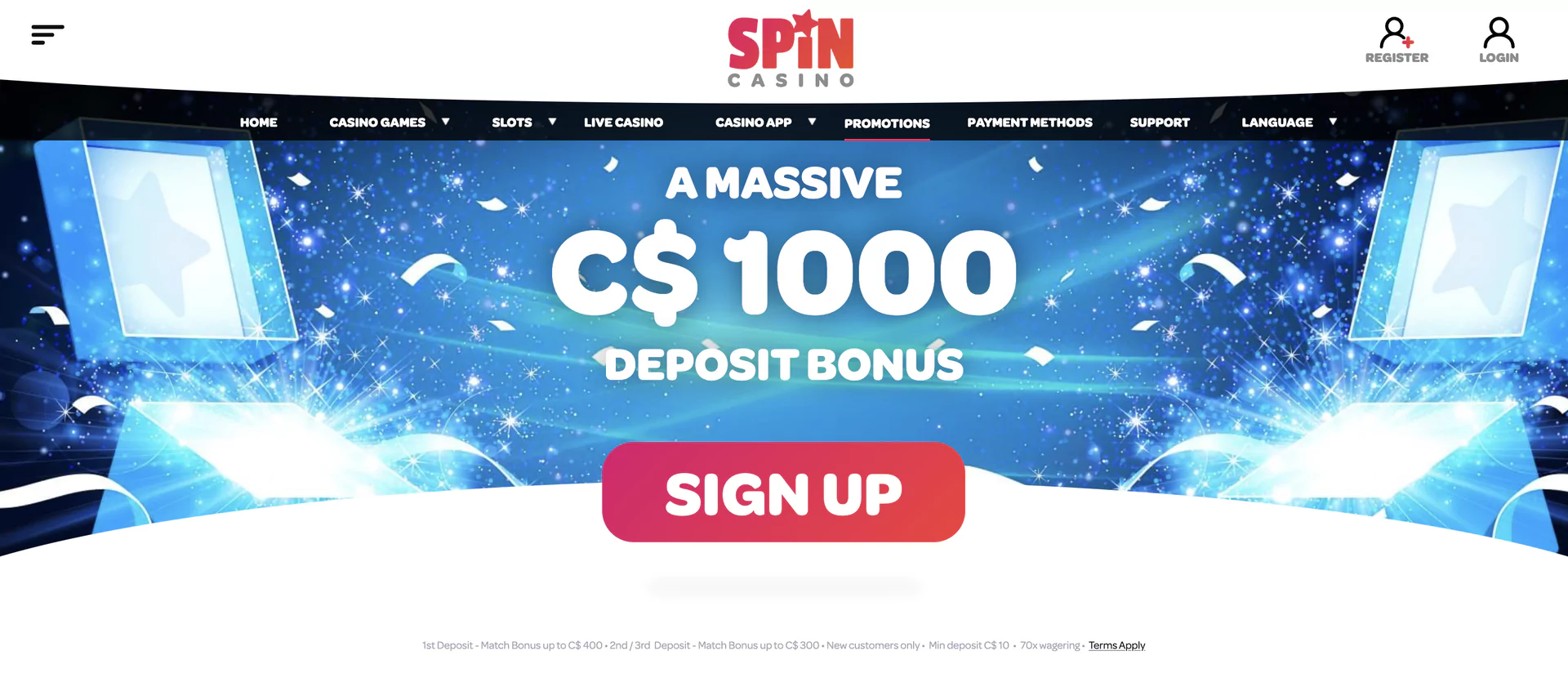 Bonuses at Spin Casino