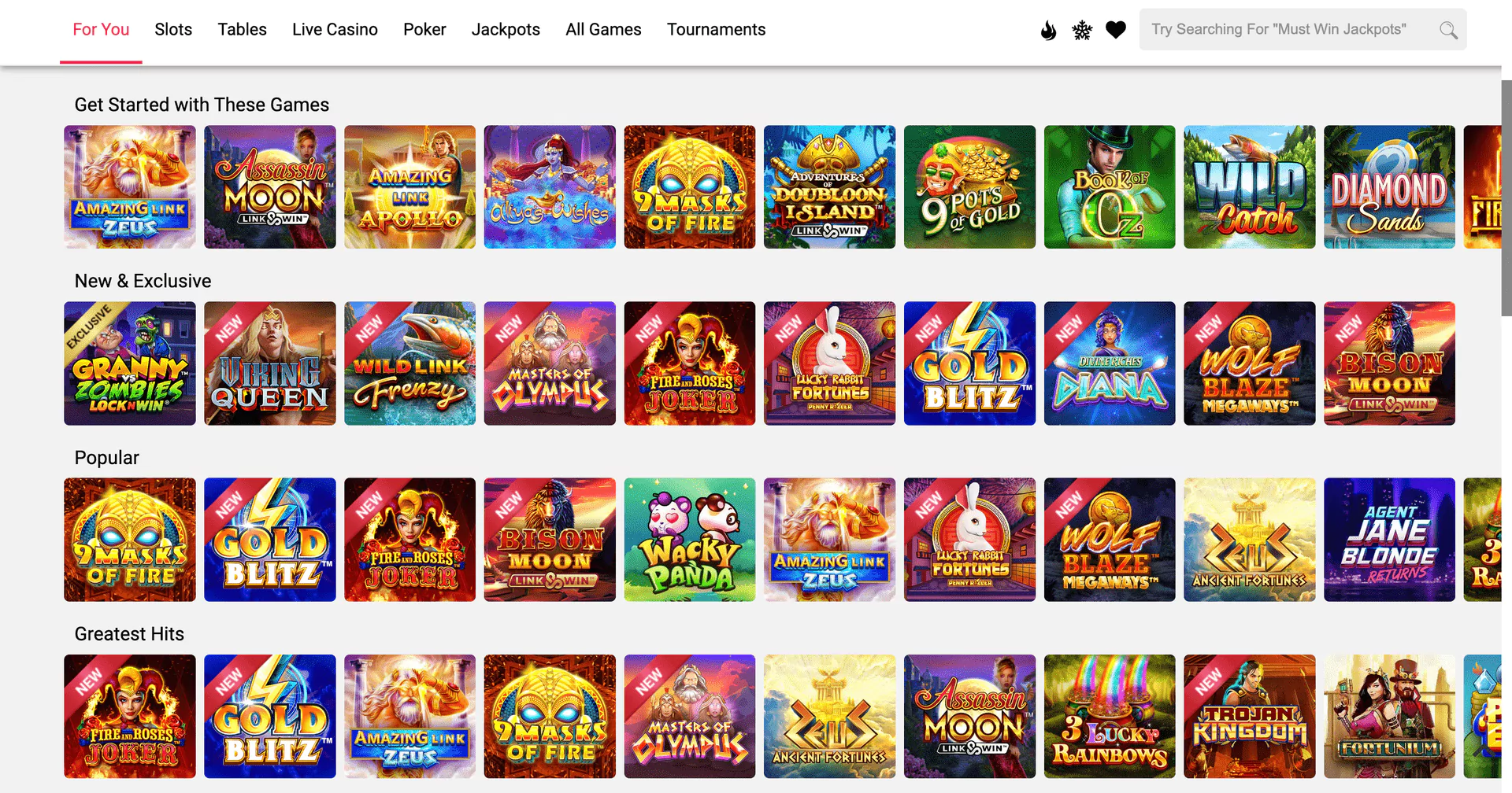 Games at Spin Casino