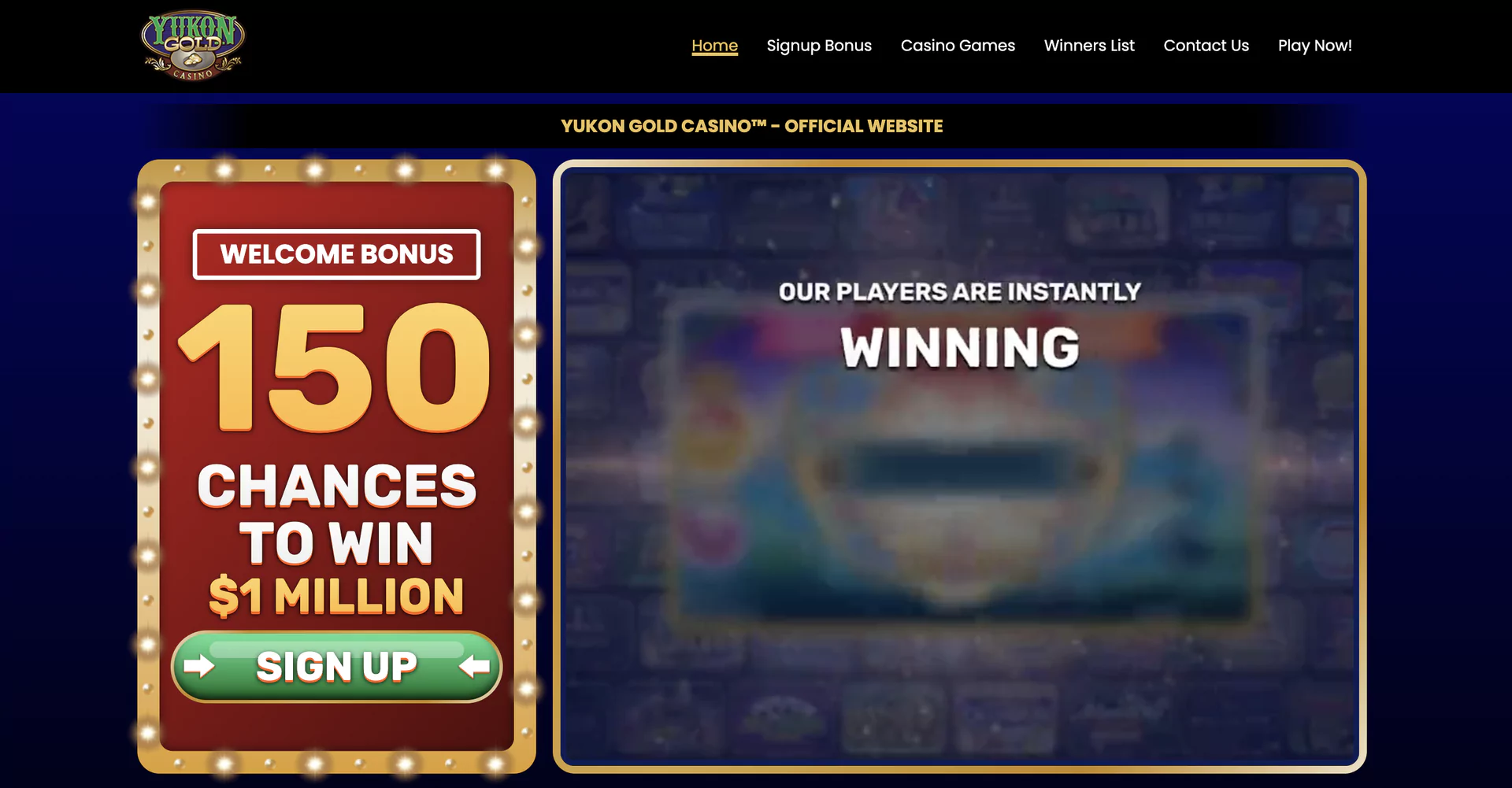 Yukon Gold casino Main Page
